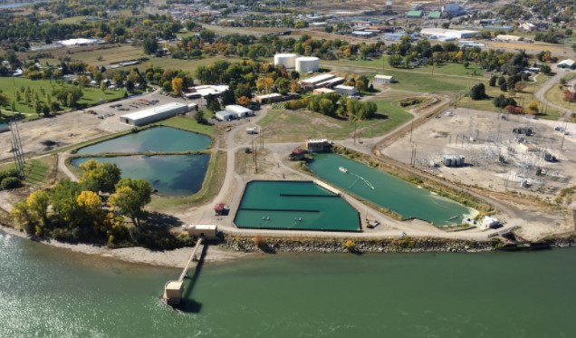 Aerial view of Billings water system