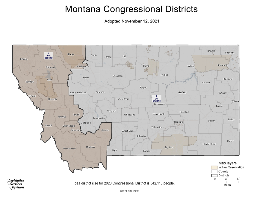 Final Congressional Districts for Montana
