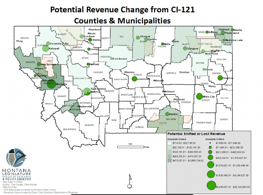 Map of potential shifted or lost revenue