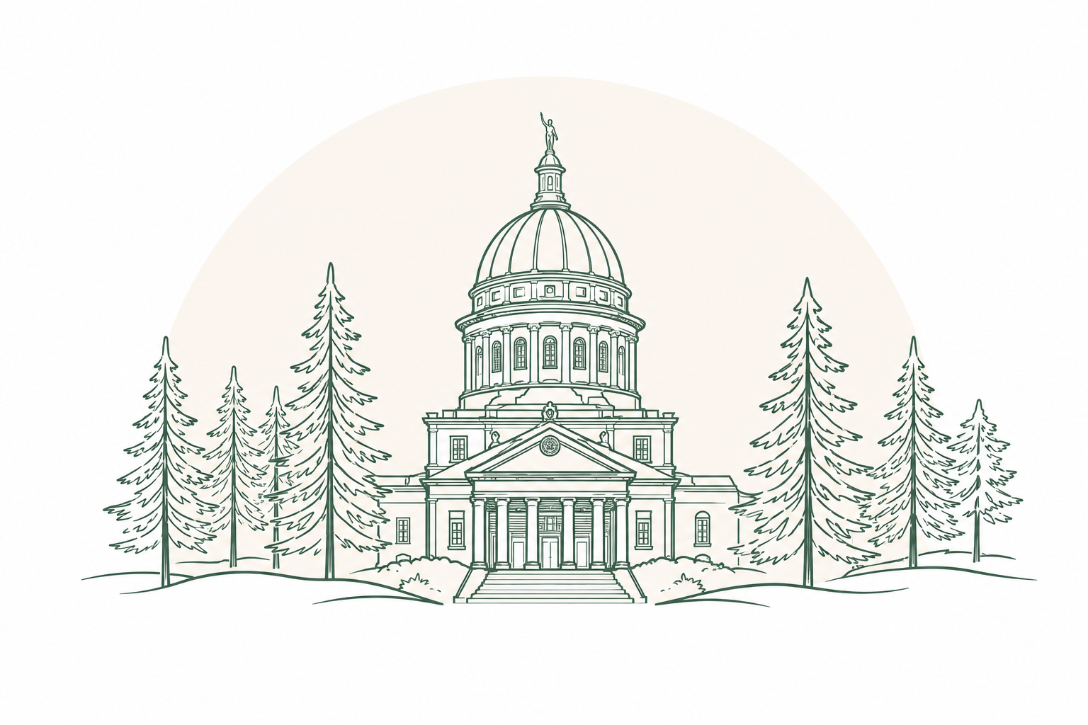 Montana Capitol building sketch